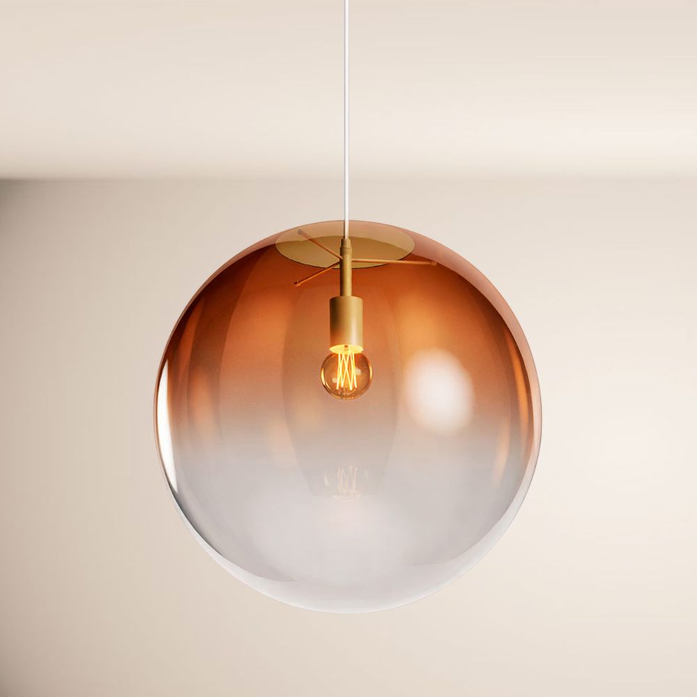 s.luce Orb Glaskugel Pendelleuchte Aufhängung 150cm Weiß in modernem Design und stilvollem Licht.