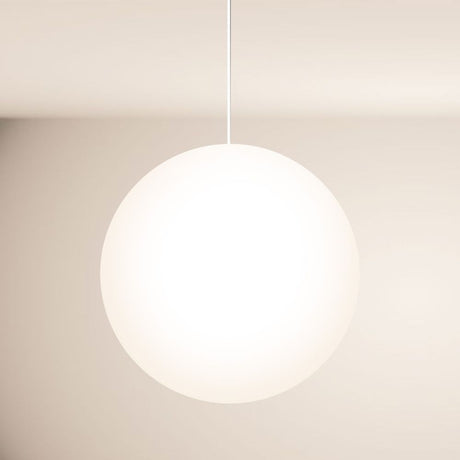 s.luce Orb Glaskugel Pendelleuchte Aufhängung 150cm Weiß in modernem Design mit sanftem Licht.