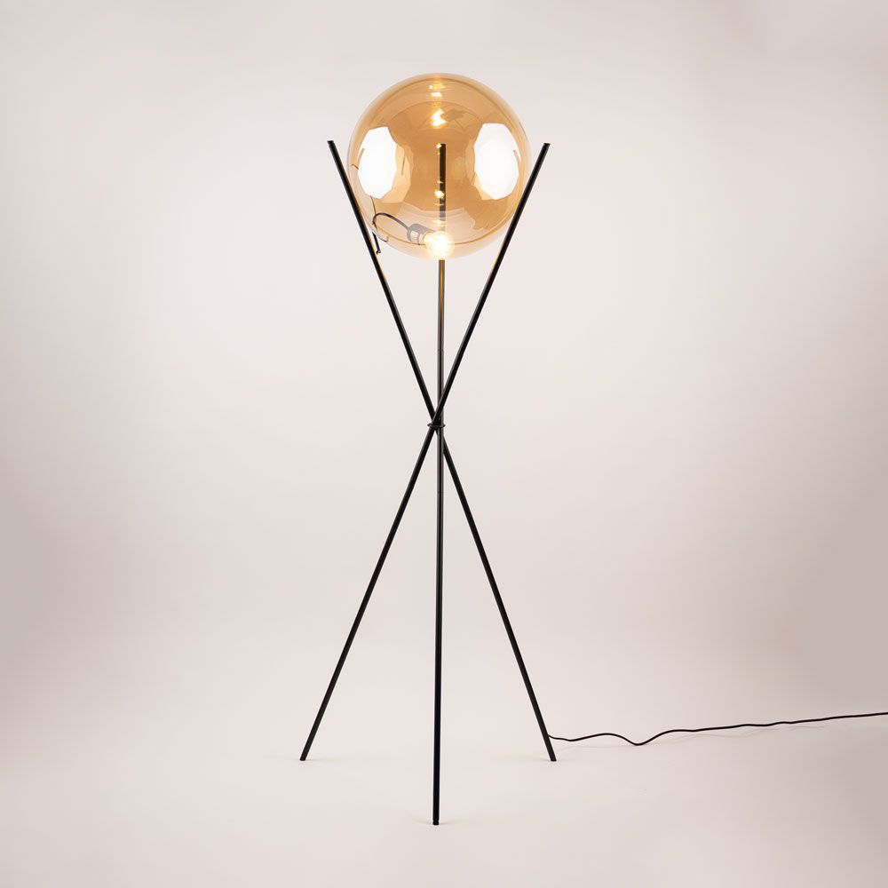 s.luce Orb Axis gulvlampe med glaskugle på stativ 160 cm