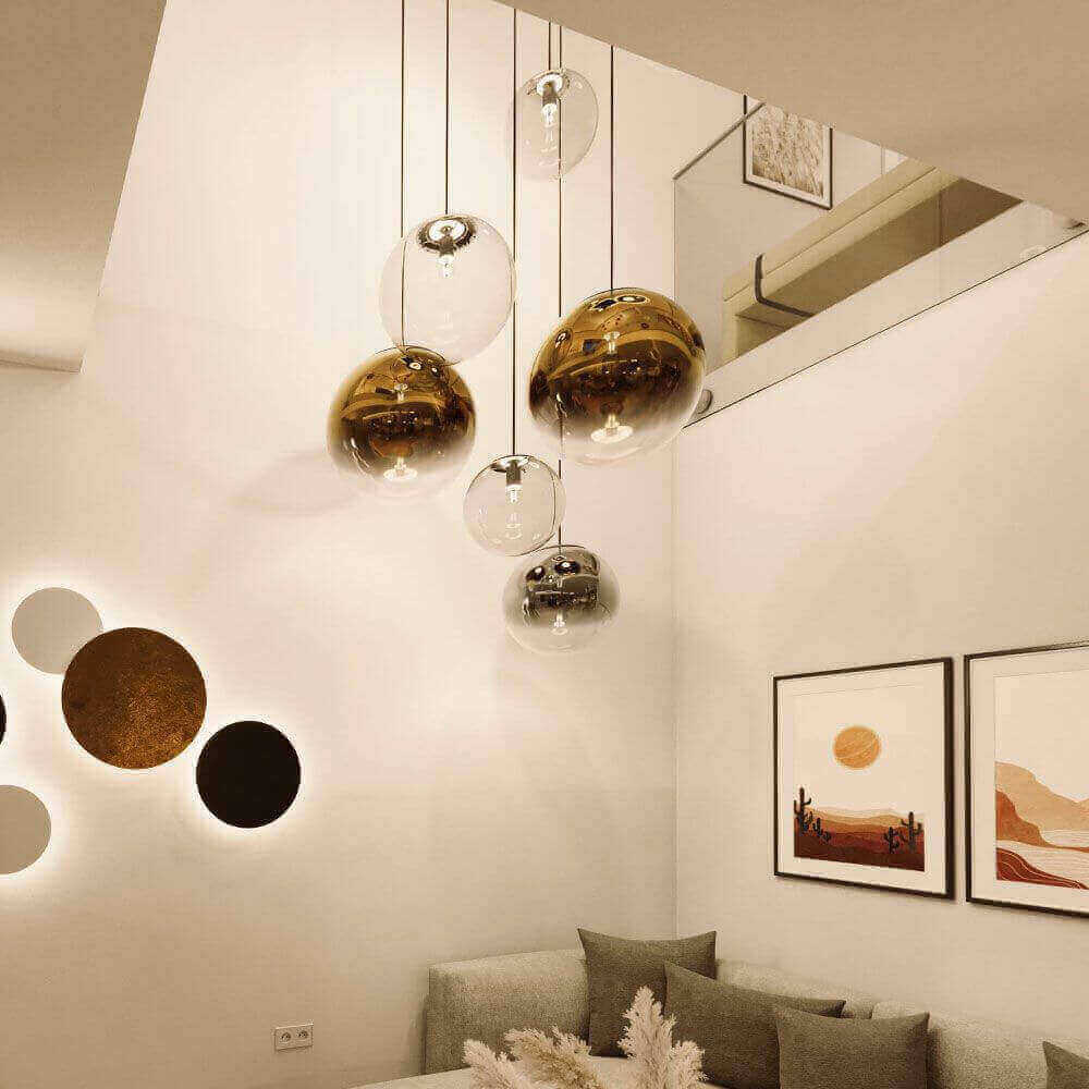 s.luce ORB XL Gallielelle 8-Flame con baldacchino modulare