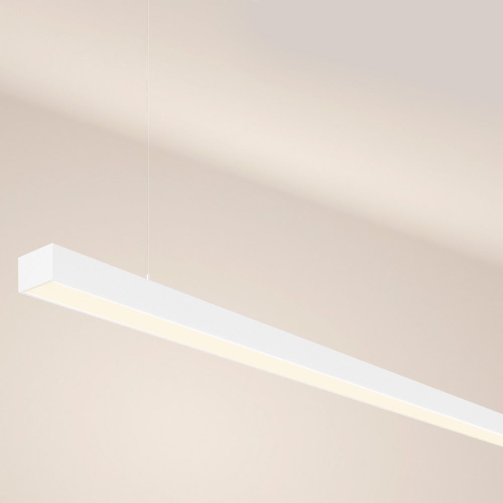 s.luce Lampe linéaire LED Oris, lampe suspendue de bureau XL sur mesure 2700K au design moderne et à la finition de haute qualité
