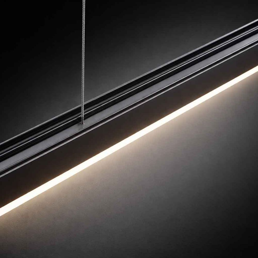 s.luce Oris LED linear lamp office pendant light XL custom-made 2700K in elegant design.