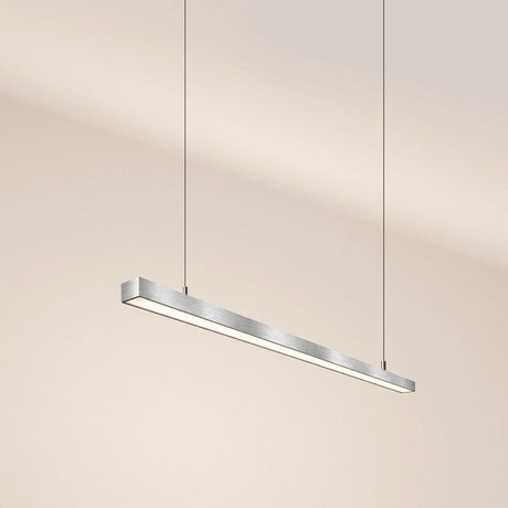 s.luce Oris LED linear light office pendant lamp XL made to measure 4000K simple, modern pendant lamp in silver.