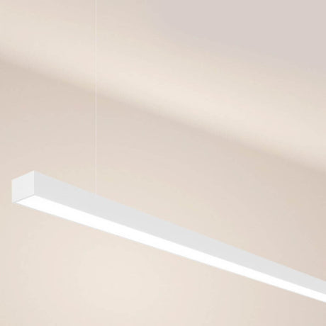 s.luce Oris LED-Linienleuchte Büro-Pendellampe XL nach Maß 4000K, schlichte weiße Pendelleuchte für moderne Büros.