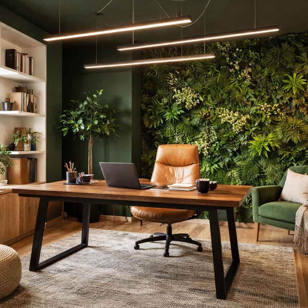 s.luce Oris LED-Linienleuchte Büro-Pendellampe XL nach Maß 4000K im modernen Arbeitsumfeld