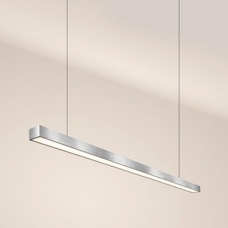 s.luce Oris LED-Linienleuchte Büro-Pendellampe XL nach Maß 4000K elegante Hängeleuchte in Silber.