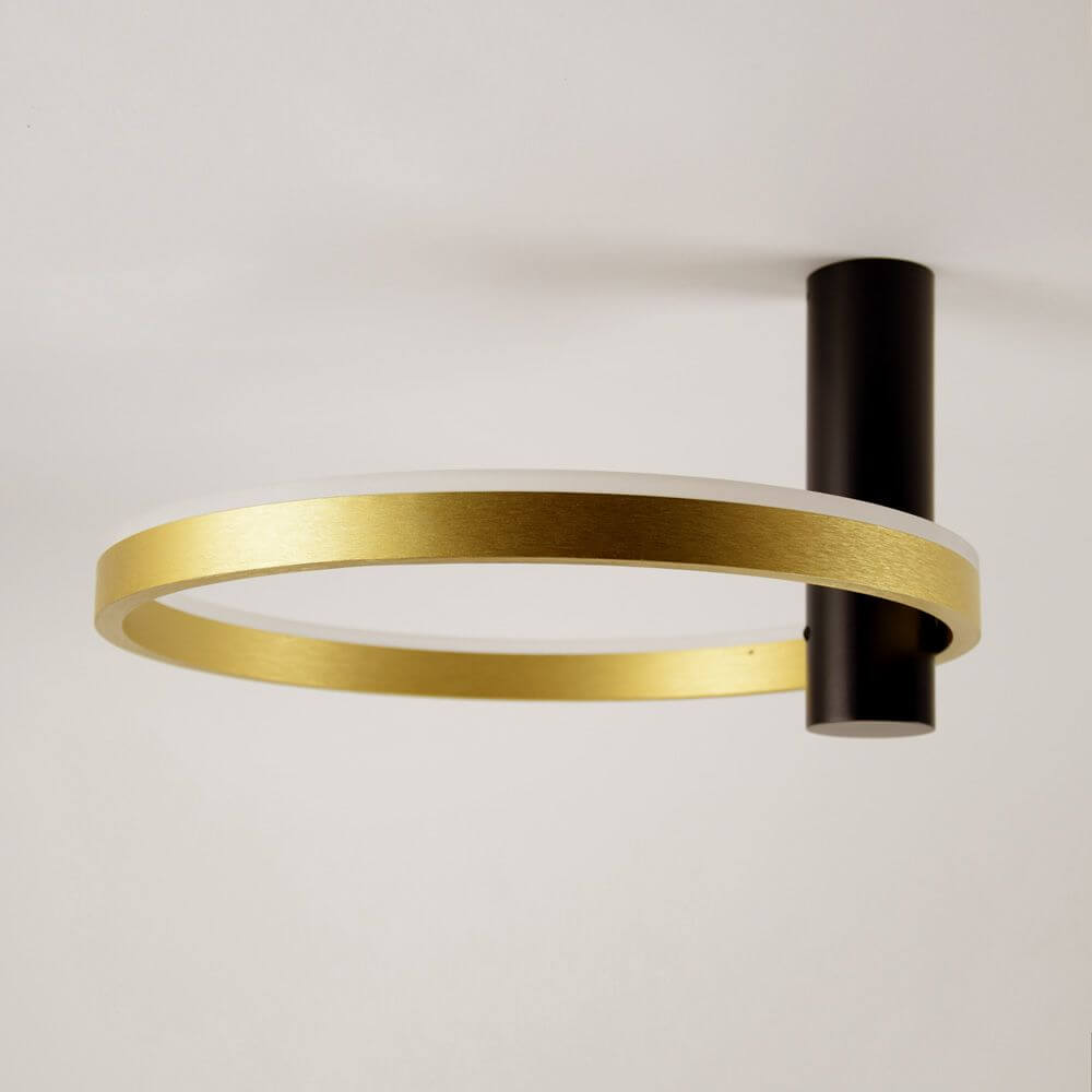 s.luce Ring Air LED wall and ceiling light Ø 40cm round indirect in modern design with gold accentuation.