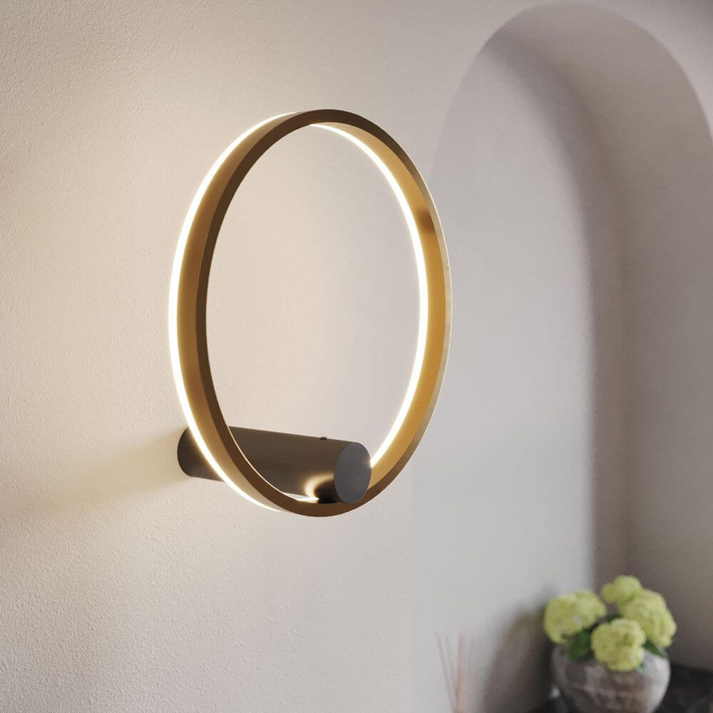 s.luce Ring Air LED wall and ceiling light Ø 40cm round indirect mounted on a wall.