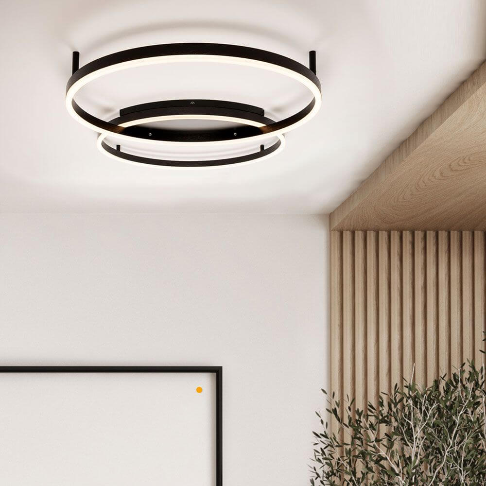 s.luce Ring LED Deckenleuchte 2-flammig in modernem, minimalistischem Design, ideal für Wohnräume.