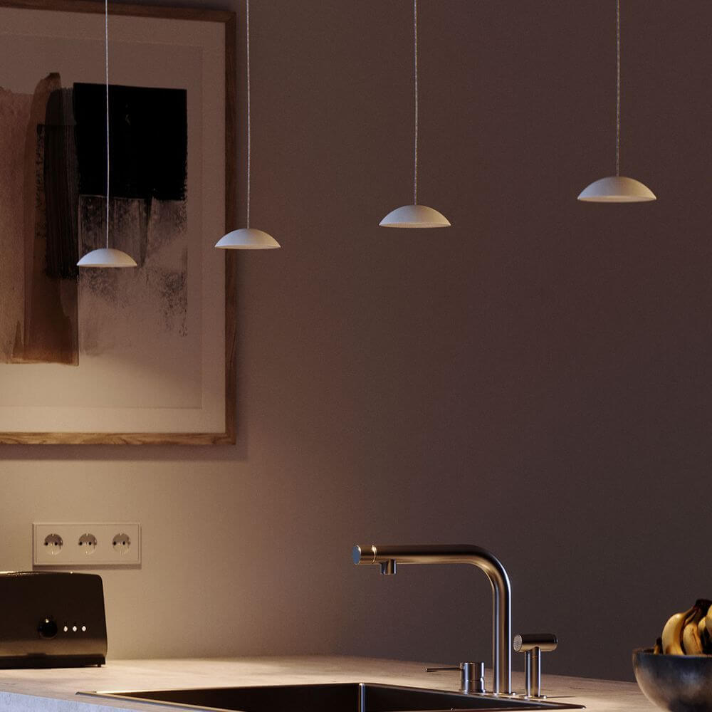 s.luce Santa Air LED Esstisch-Hängelampe 8-flammig 160cm 2-reihig in modernen Wohnraum mit sanfter Beleuchtung