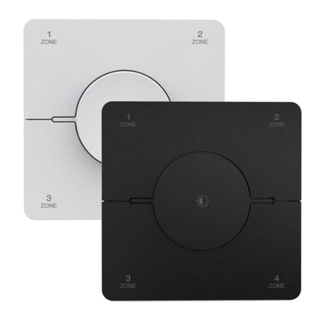 s.luce Smart-Dim-Set 4-Zonen 12/24V mit Fernbedienung inkl. Einbau - weiße und schwarze Wandfernbedienungen für 4 Zonen dimmen