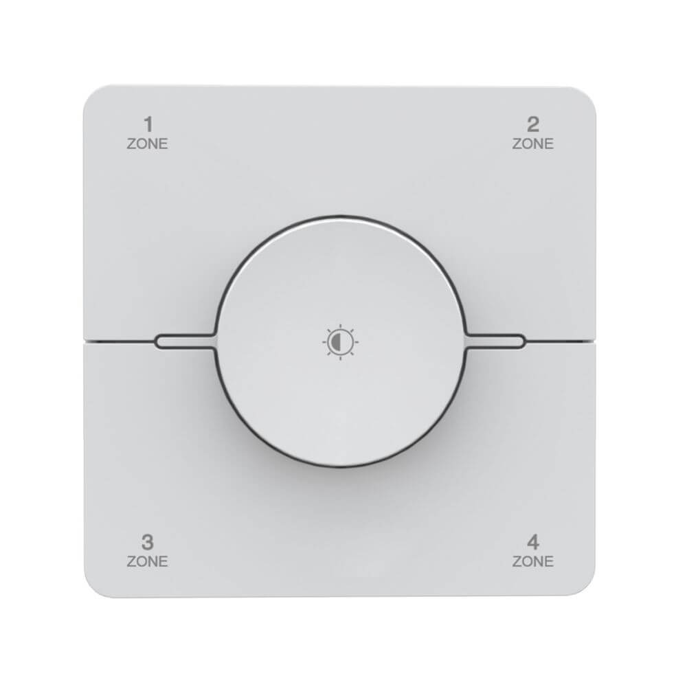s.luce Smart-Dim-Set 4-Zonen 12/24V mit Fernbedienung inkl. Einbau Wanddimmer in Weiß mit vier Zonen und Drehregler