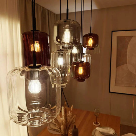 s.luce Velo Lámpara colgante Cluster de vidrio de 7 luces 7x20 cm