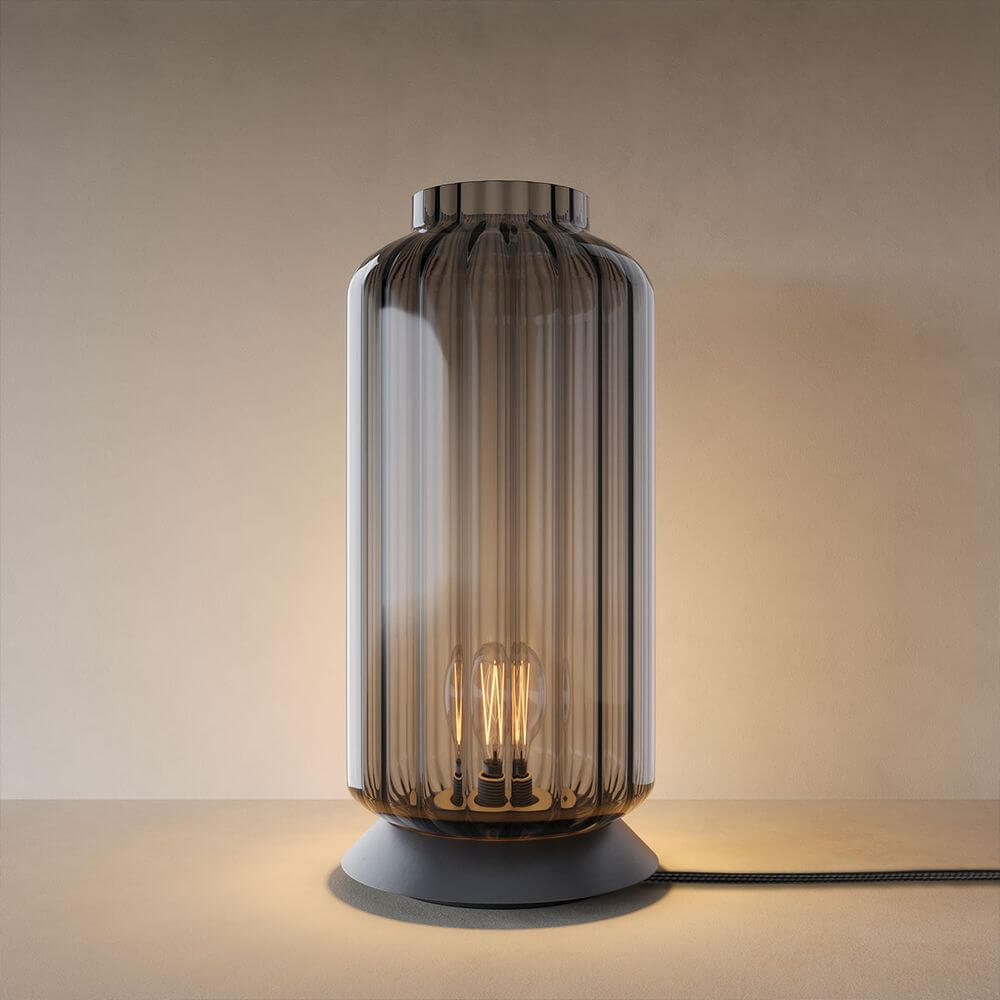 s.luce Velo bordslampa i glas med strömbrytare