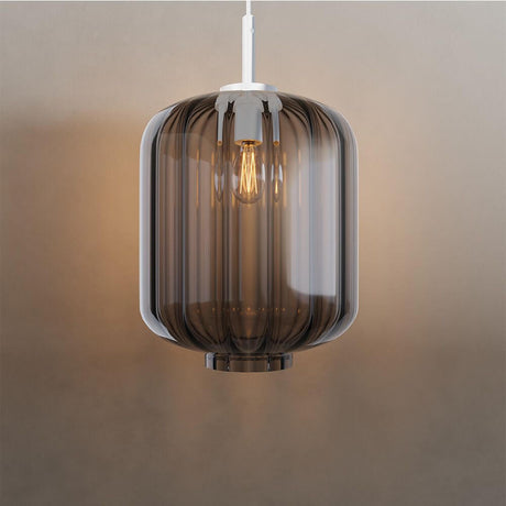 s.luce Velo Galerie Glas-Pendellampe Aufhängung 500cm Weiß in elegantem Design mit rauchgrauem Glas.