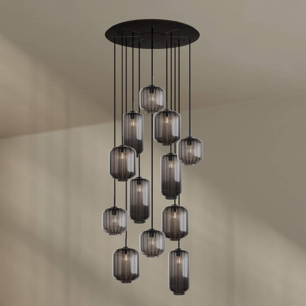 s.luce Velo Galerielampe 12-flammig Ø 80cm Baldachin Ø 18/20/25cm