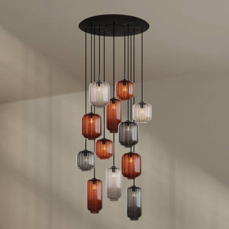 s.luce Velo Galerielampe 12-flammig Ø 80cm Baldachin Ø 18/20/25cm