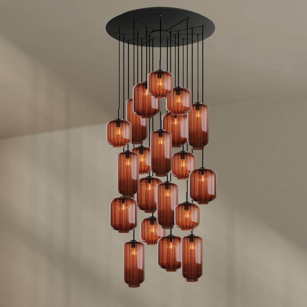 s.luce Lampa galeryjna Velo 20-light Ø 120cm Ø 18/20/25cm