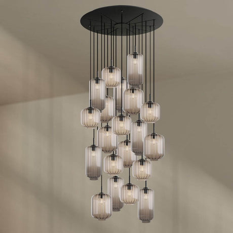 s.luce Velo gallery lampada a 20 luci Ø 120cm Ø 18/20/25cm