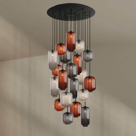 s.luce Velo gallery lampada a 20 luci Ø 120cm Ø 18/20/25cm