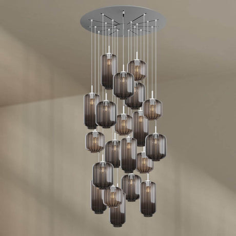 s.luce Velo gallery lampada a 20 luci Ø 120cm Ø 18/20/25cm