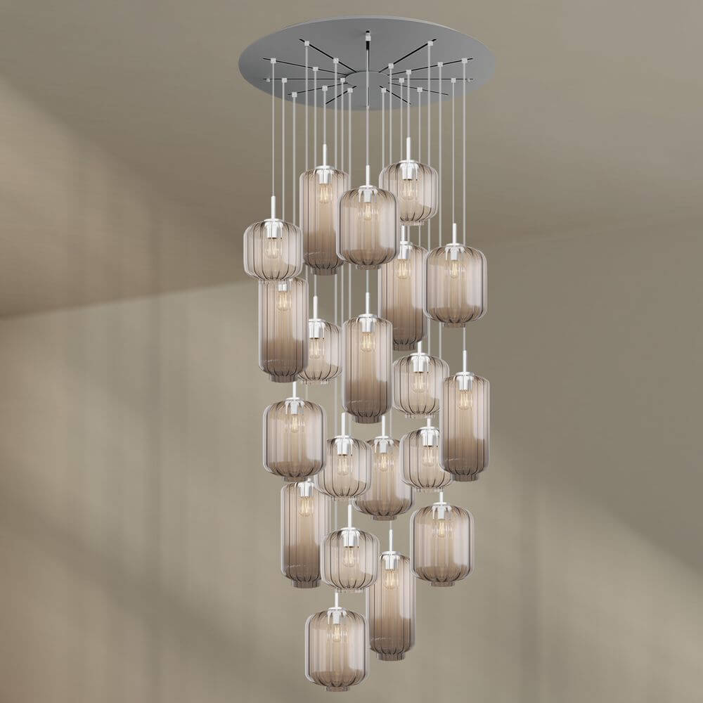 s.luce Lampa galeryjna Velo 20-light Ø 120cm Ø 18/20/25cm