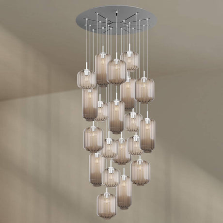 s.luce Velo gallery lampada a 20 luci Ø 120cm Ø 18/20/25cm