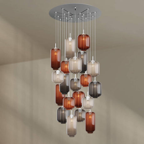 s.luce Velo gallery lampada a 20 luci Ø 120cm Ø 18/20/25cm