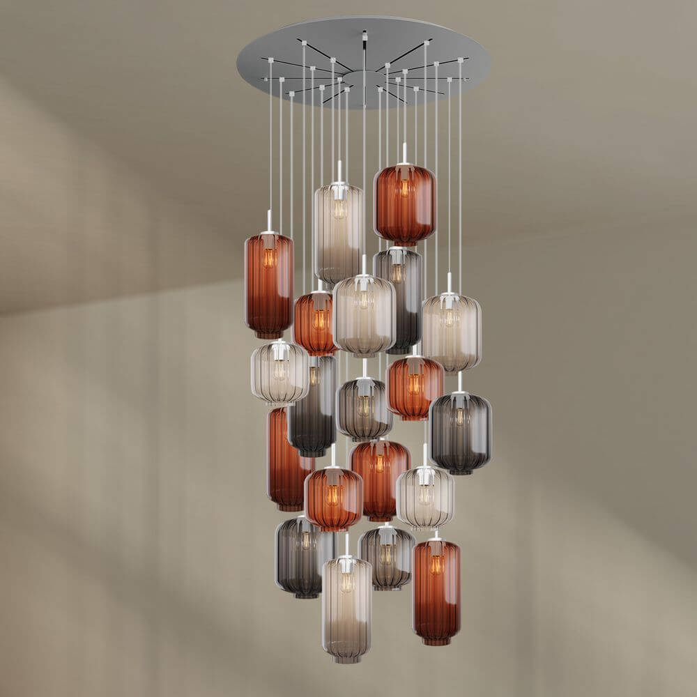 s.luce Velo gallery lamp 20-light Ø 120cm Ø 18/20/25cm