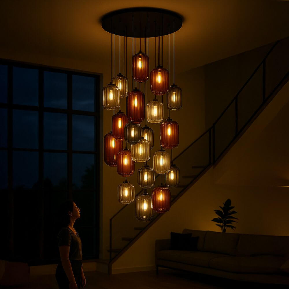 s.luce Velo gallery lamp 20-light Ø 120cm Ø 18/20/25cm