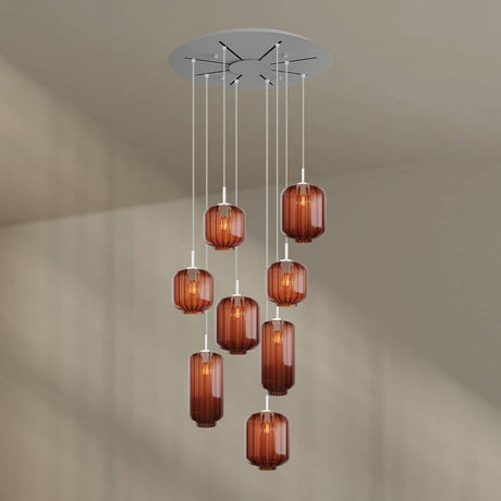 s.luce Lampe de galerie Velo 8 flammes Ø 80cm Baldaquin Ø 18/20/25cm