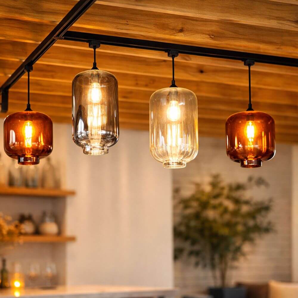 s.luce Velo Glas-Pendelleuchte Aufhängung 150cm Schwarz mit eleganten Glasfarben