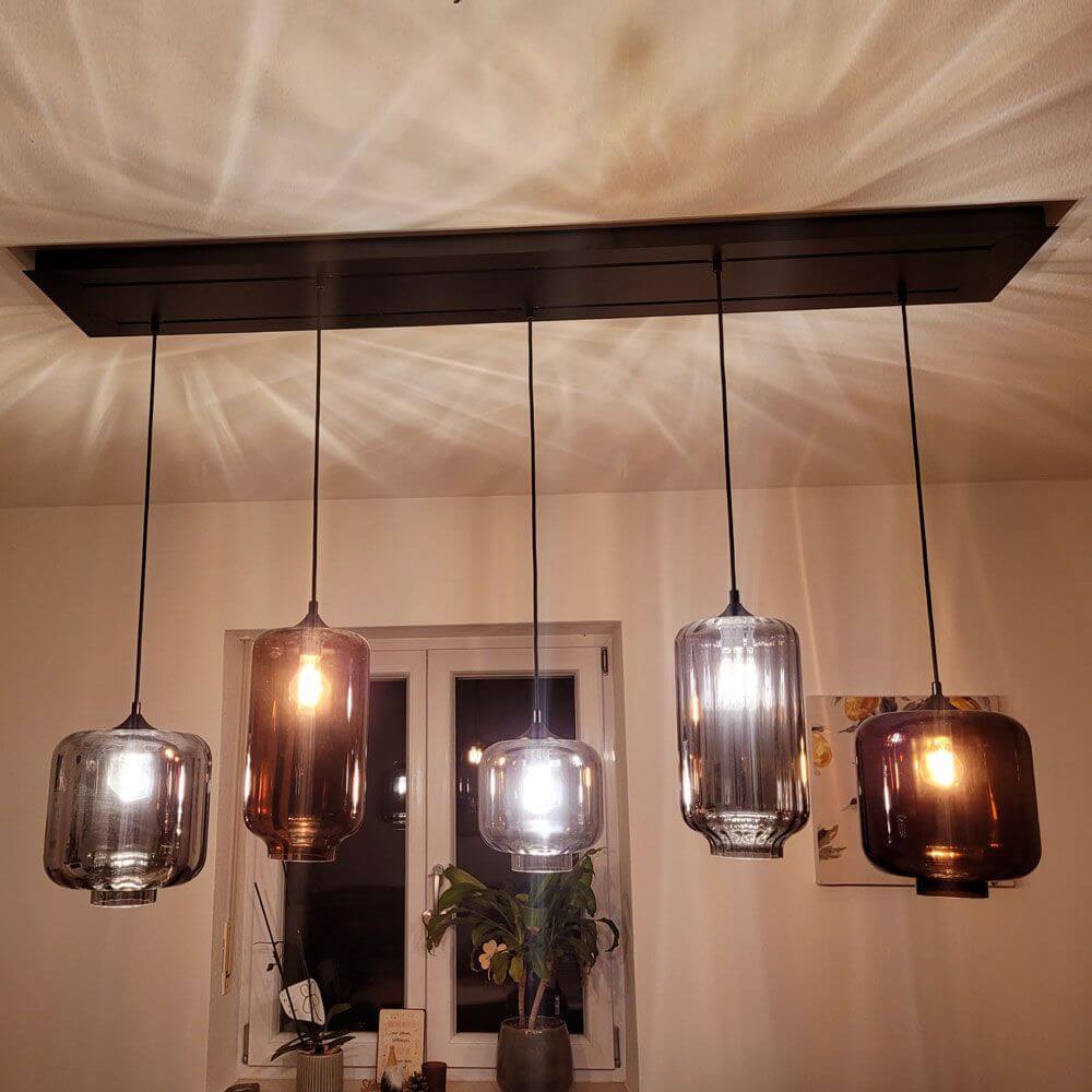 s.luce Velo sospensione in vetro 150cm nero