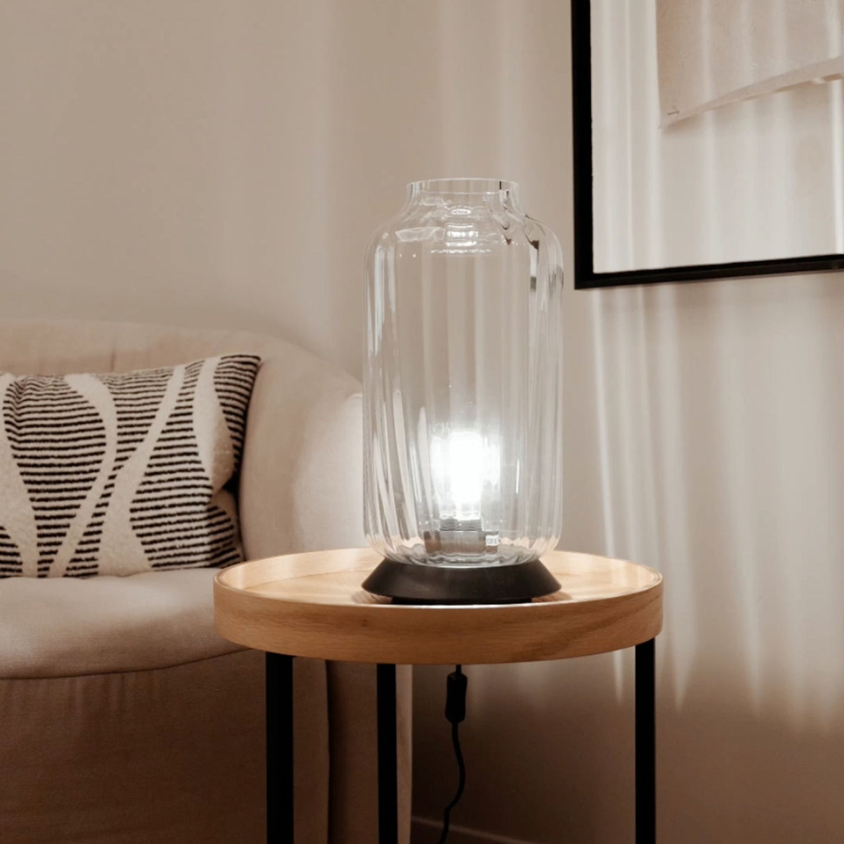 s.luce Velo lasinen pöytävalaisin kytkimellä