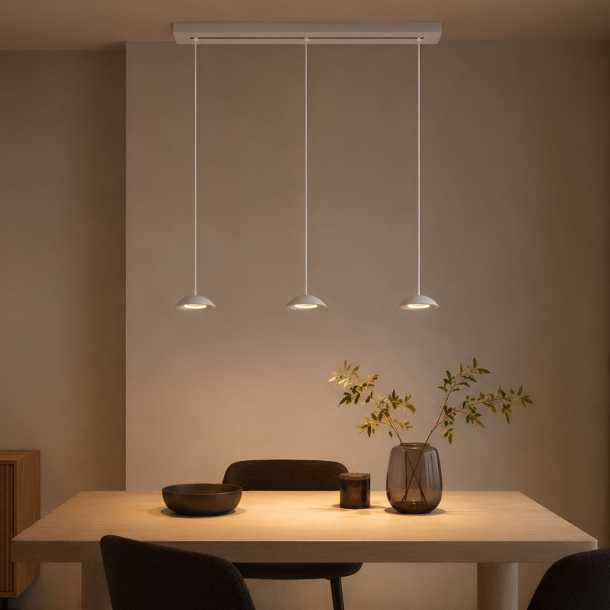 s.luce Santa Air LED lampada a sospensione per sala da pranzo a 3 luci 120 cm