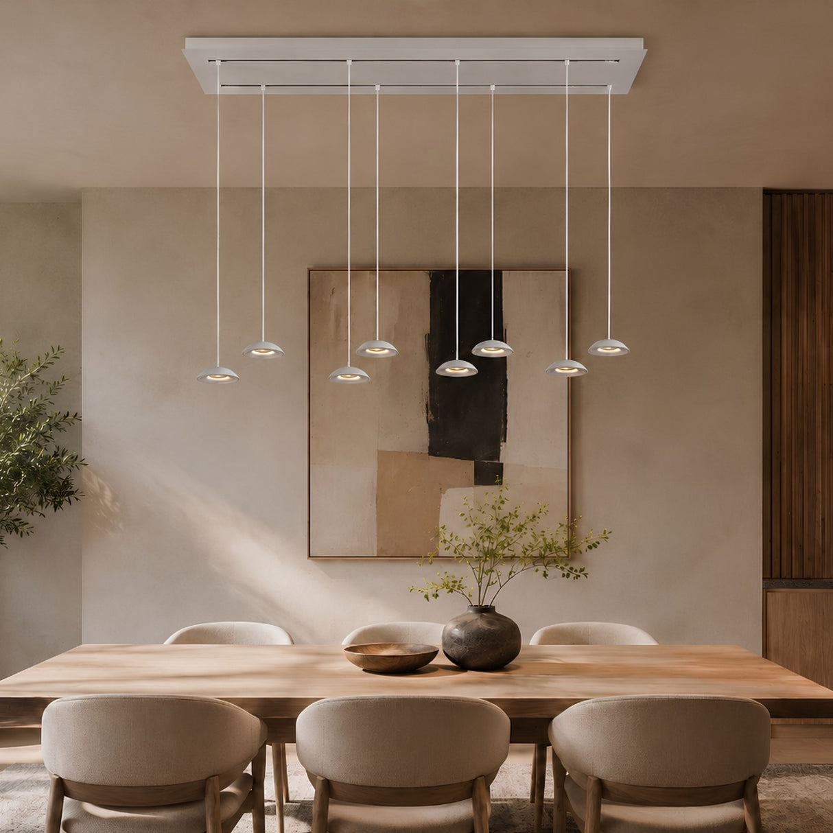 s.luce Santa Air LED lampada a sospensione per tavolo da pranzo a 8 luci 160cm a 2 file