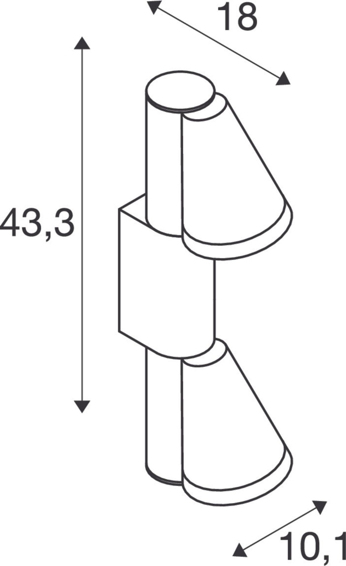 Aplique de exterior T-Tube de 2 luces orientable IP65