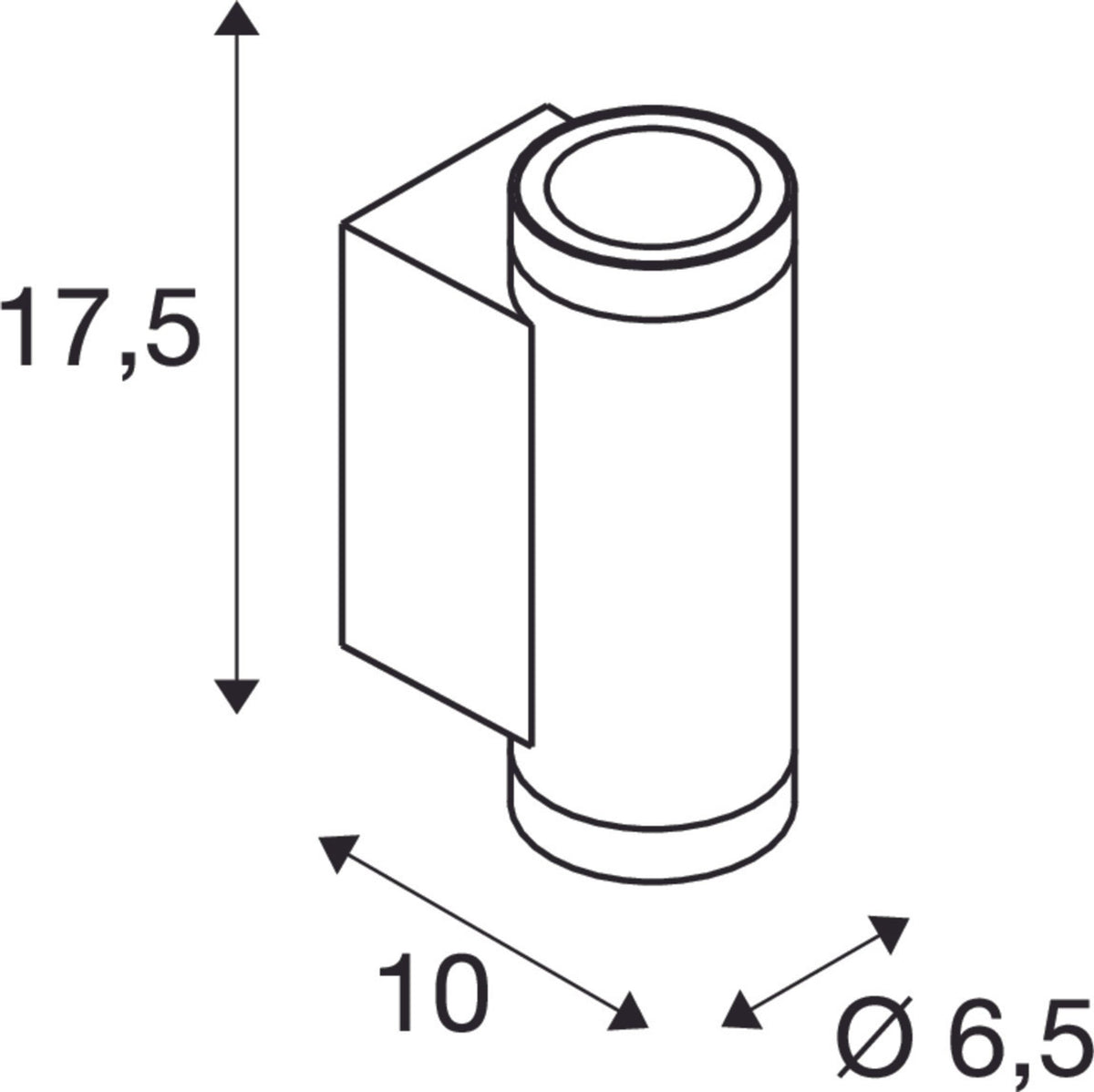 LED-lampa ścienna Helia Pro S Up/Down P1 Ø 6,5cm biały