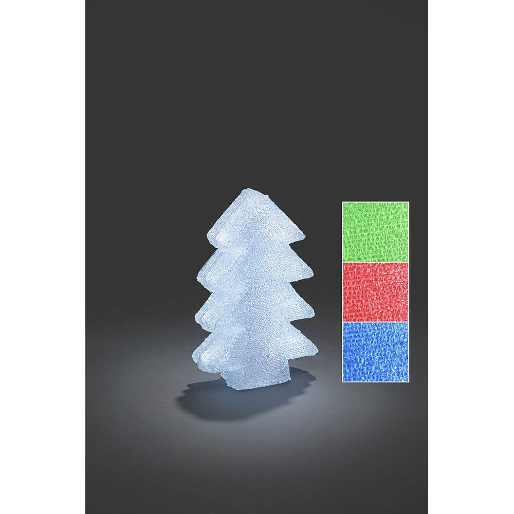 LED Acryl Tannenbaum mit 6 Farbwechselfunktionen 42 RGB Dioden 12V IP44 in leuchtendem Weiß mit Farbwechseloptionen.