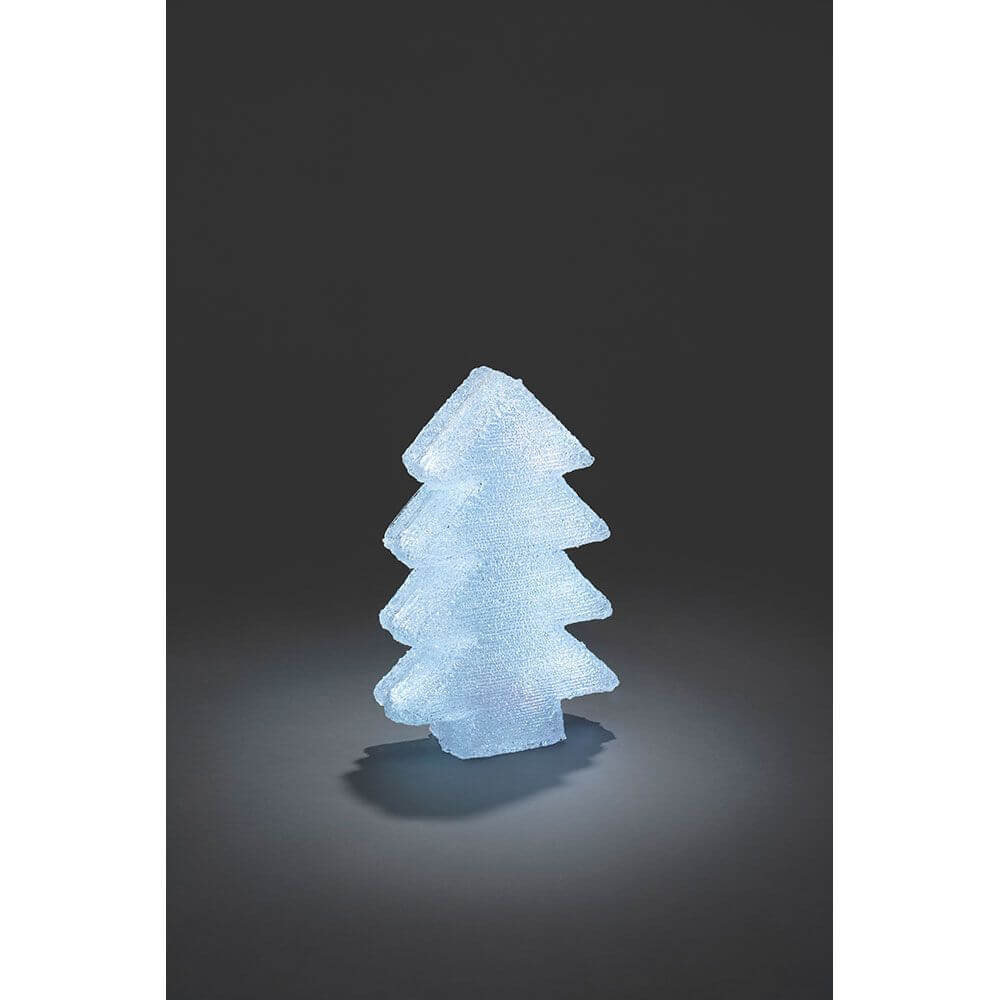 LED Acryl Tannenbaum mit 6 Farbwechselfunktionen 42 RGB Dioden 12V IP44 in einem dunklen Hintergrund leuchtet.