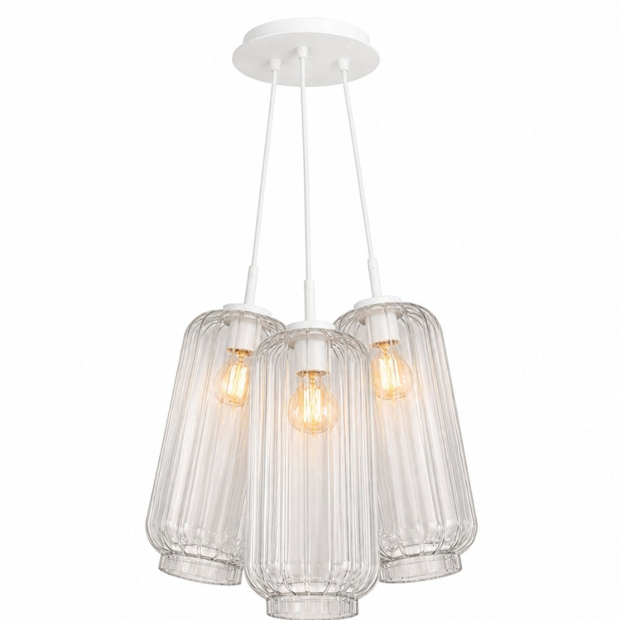 s.luce Velo Cluster glas-pendellampe med 3 lyskilder 3x18 cm