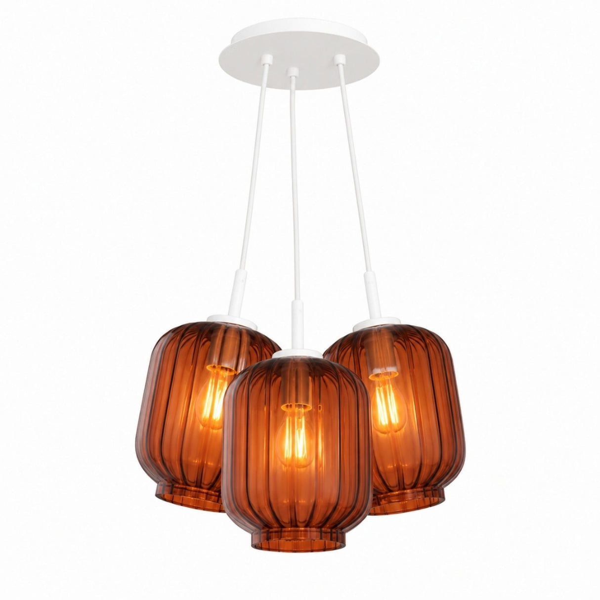 s.luce Velo Glas-pendellampe cluster med 3 lyskilder 3x20 cm