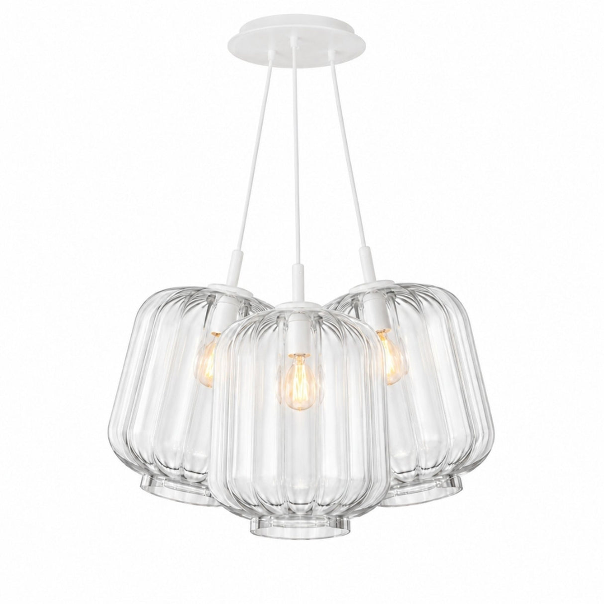 s.luce Velo Cluster glas-pendellampe med 3 lyskilder 3x25 cm