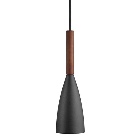 Lampa wisząca Pure Schwarz, orzech z nowoczesnym designem i zrównoważonym drewnem