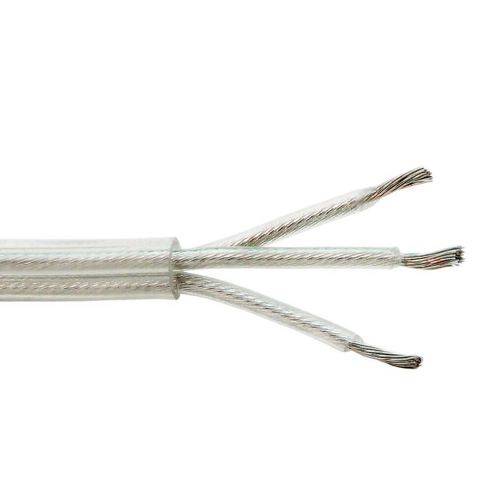 Lampenkabel transparent 3 x 0, 75mm 1 Meter mit freiliegenden Drähten für Lampenverlängerung