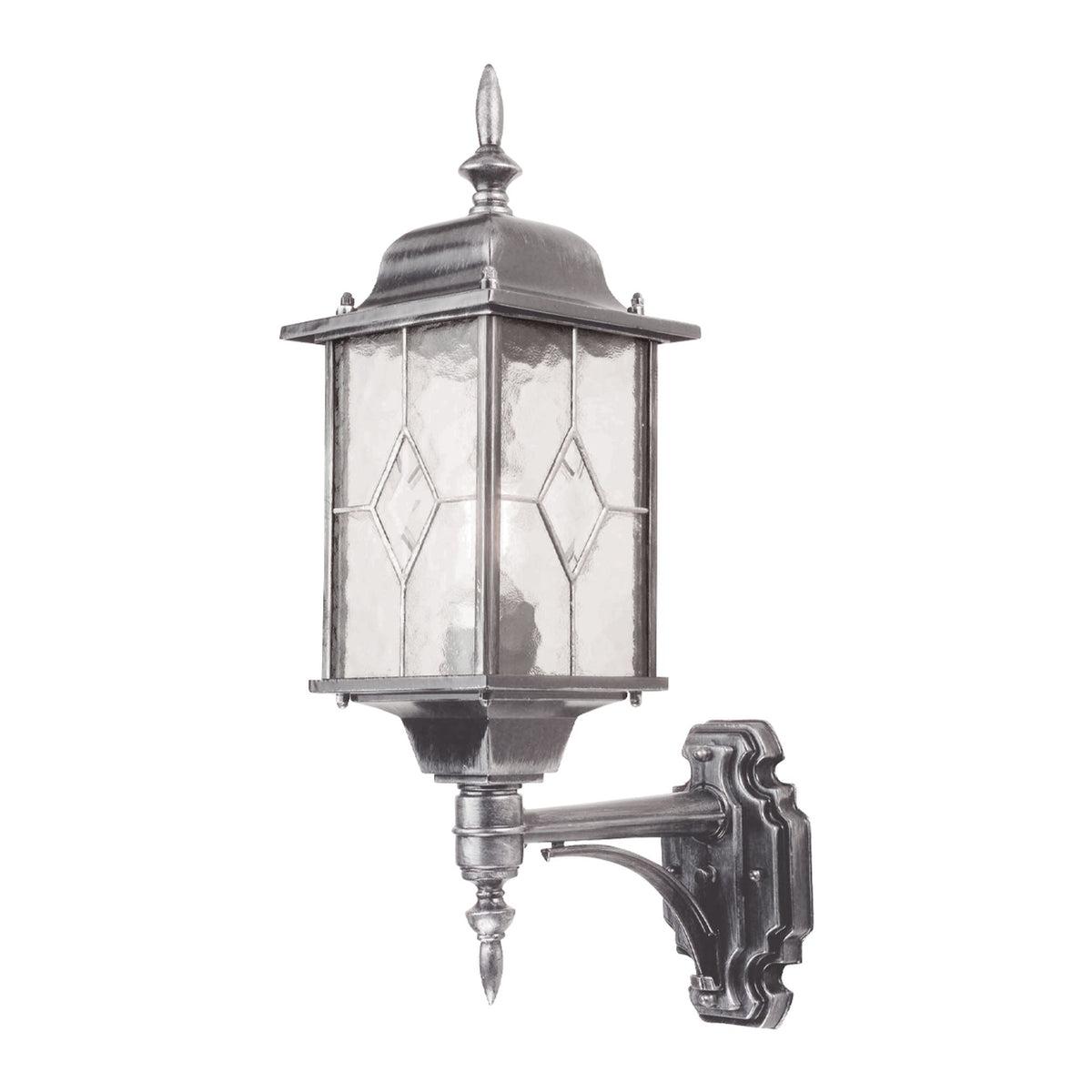 Lanterna da parete per esterni Wexford a 1 luce IP44 Nero, Argento (1)