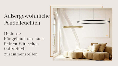 Moderne Pendelleuchten und Hängelampen für individuelles Wohndesign in stilvollem Raum.