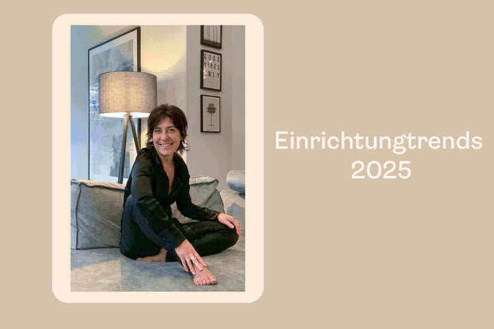Interview mit Home stylist -Wohntrends 2025, Wohnzimmer mit Person und Lampe, Einrichtungstrends 2025.