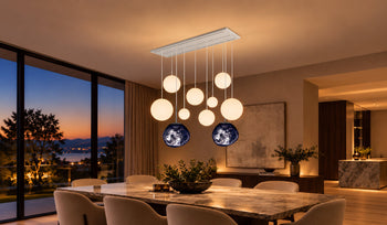 Tom Dixon Melt Pendelleuchte befestigt am s.luce Baldachin