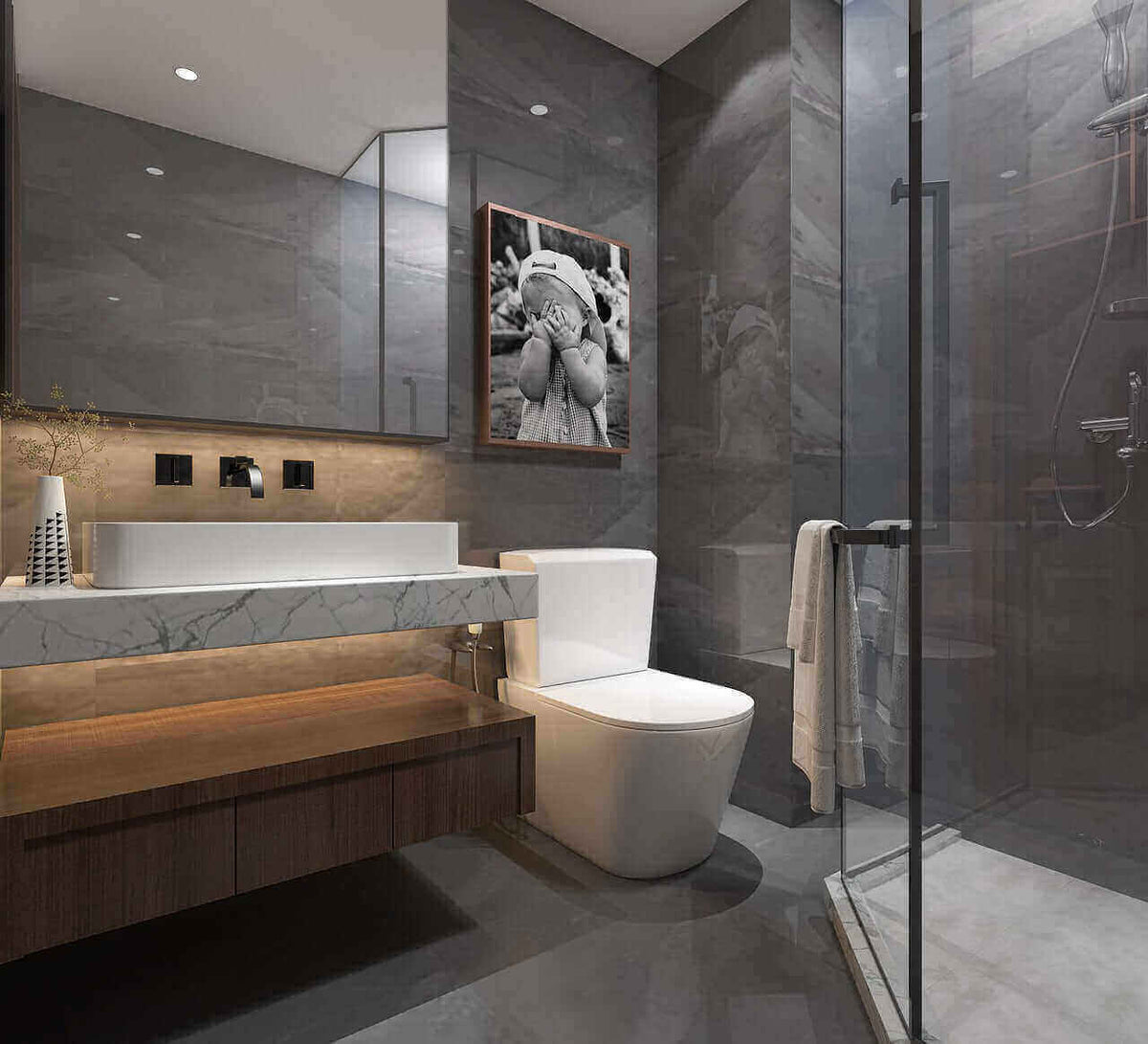 Gäste WC beleuchtet